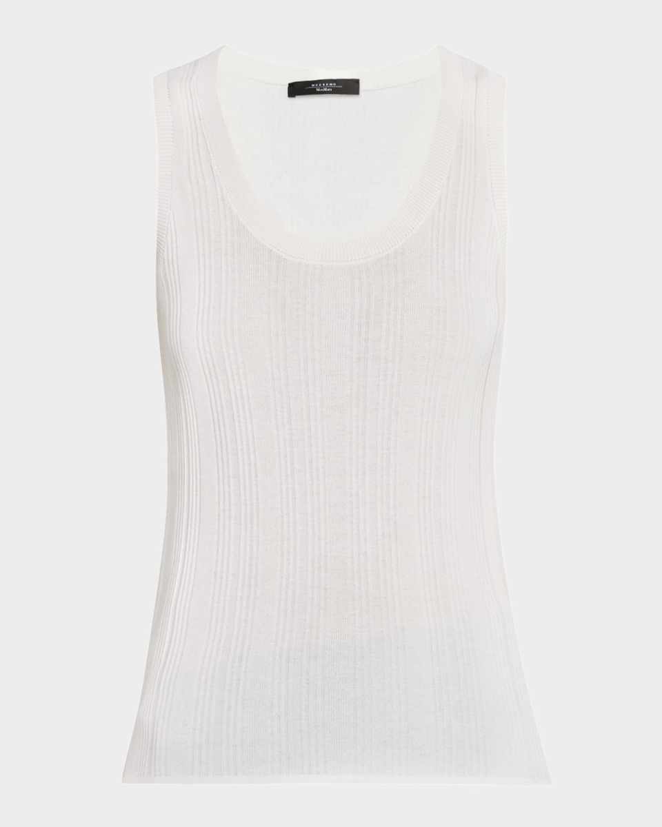 Ceylon Ribbed Scoop-Neck Tank Top